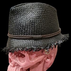 BRUNELLO CUCINELLI Made in Italy Aurhentic Embelilshed Straw Sun Hat Fedora